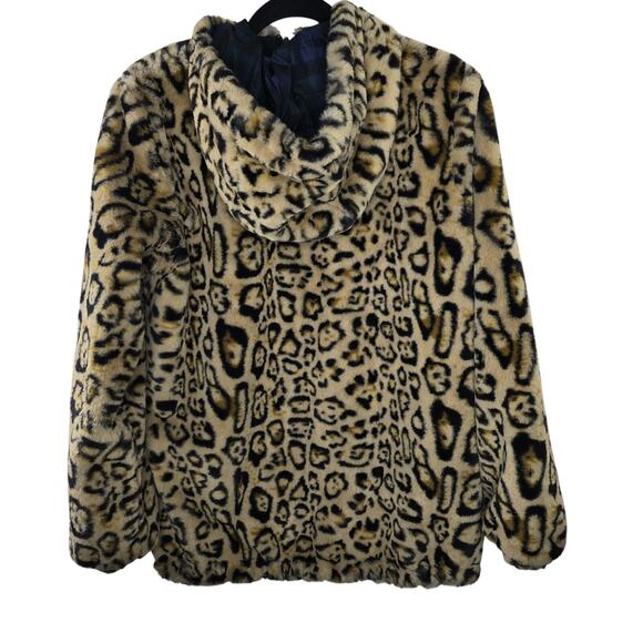Nikki Jones Reversible Animal Print Faux Fur Zip Parka Size Small - Picture 8 of 8